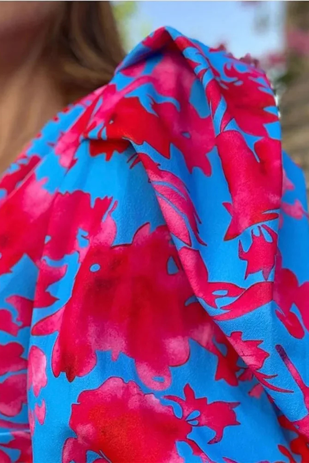 Women's Floral Printed Puff Sleeve Midi Dress - Summer Occasion