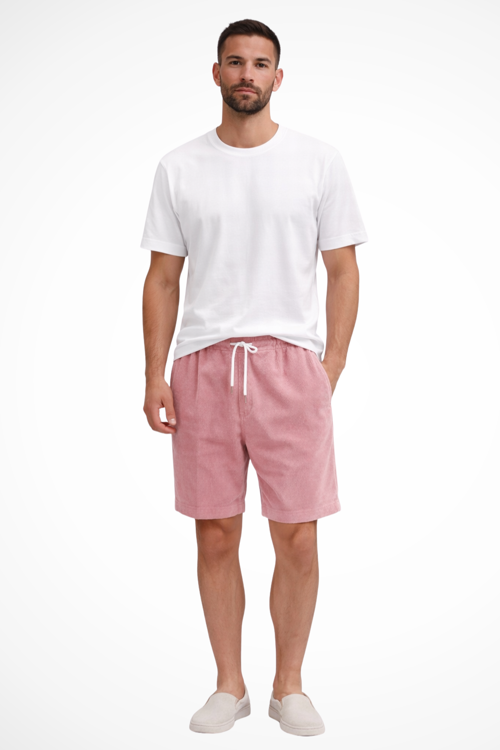 Men's Casual Corduroy Shorts - Relaxed Fit with Drawstring Waist