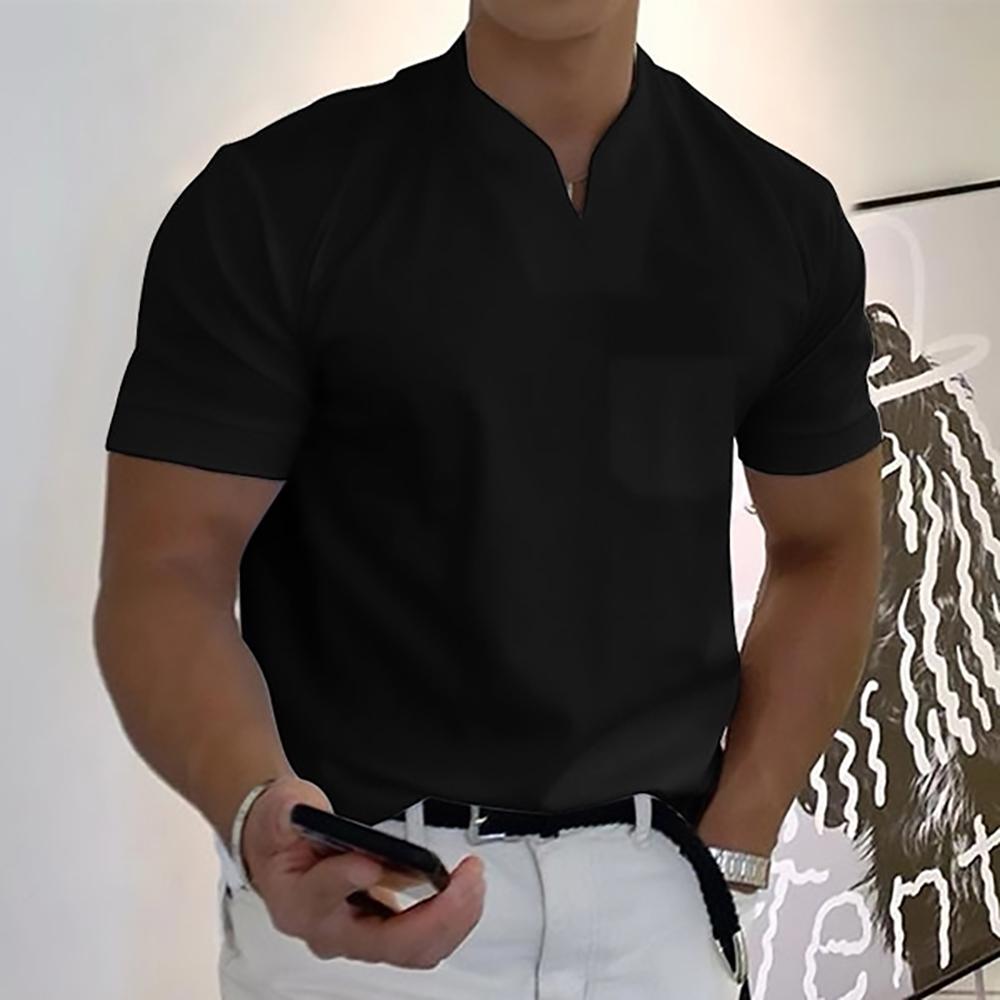 Men's Regular Fit V-Neck Knit T-Shirt - Everyday Casual