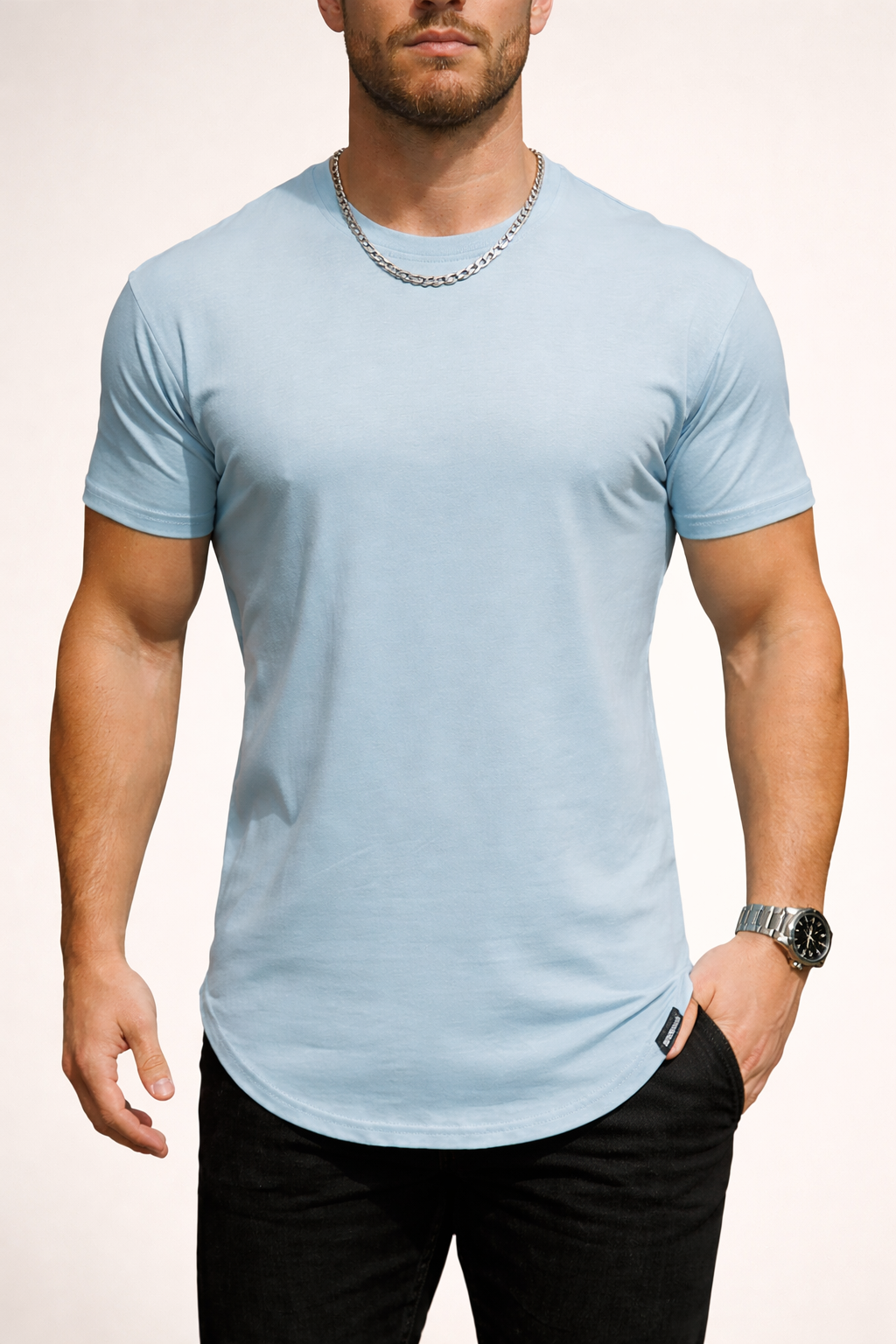 Men's Slim Fit Cotton Crew Neck T-Shirt - Casual Wear
