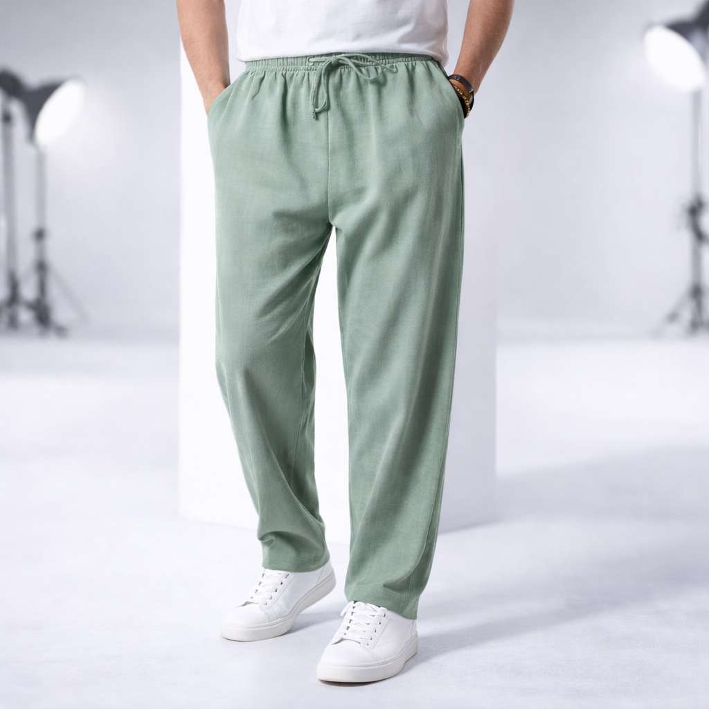 Men's Relaxed Fit Cotton Pants - Everyday Casual