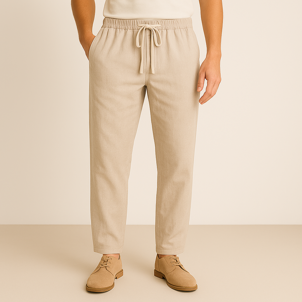 Men's Relaxed Fit Linen Pants - Casual Wear