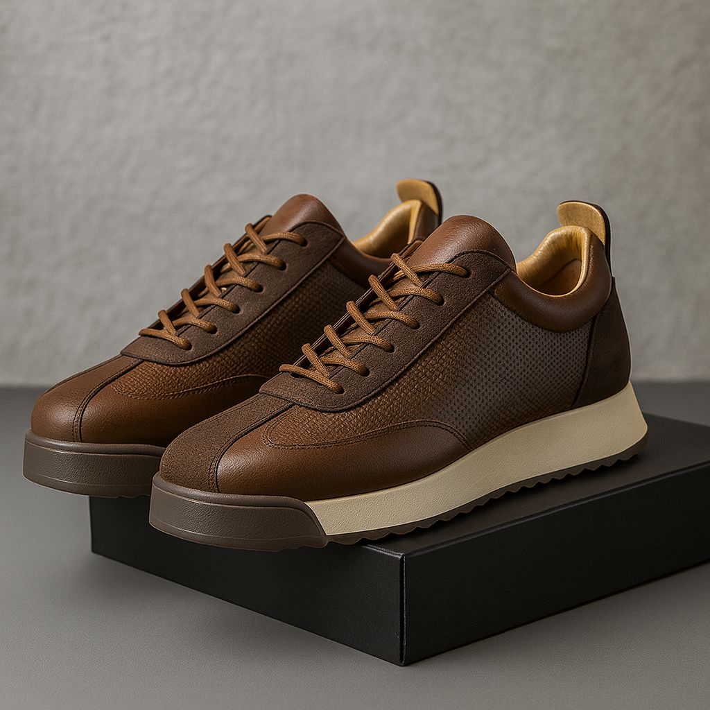 Men's Leather Sneakers - Casual Everyday Wear