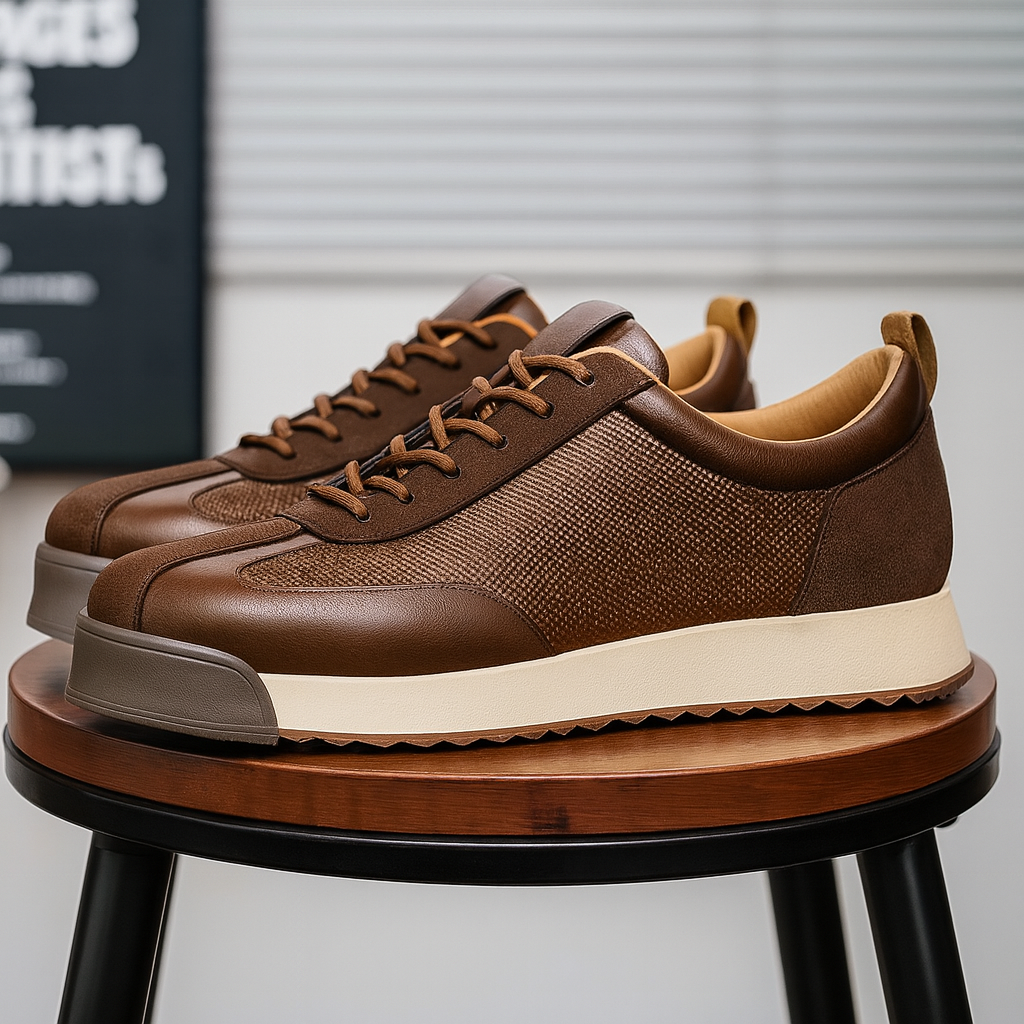 Men's Leather Sneakers - Casual Everyday Wear