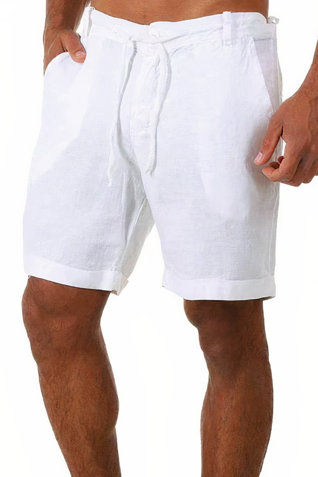 Men's Casual Linen Shorts - Summer Comfort with Drawstring Waist