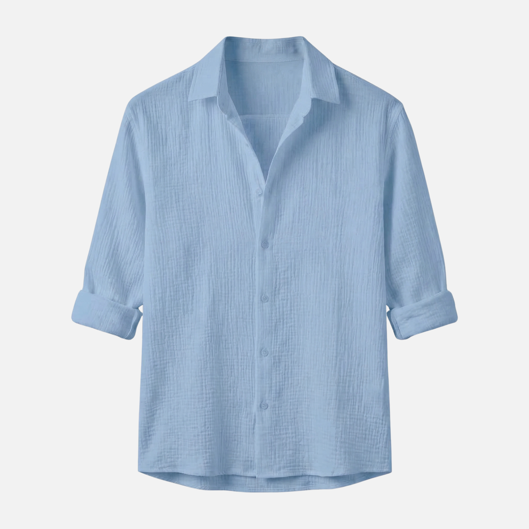 Men's Breathable Linen Button-Down Shirt - Summer Casual Style