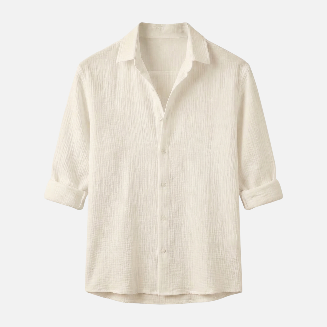 Men's Breathable Linen Button-Down Shirt - Summer Casual Style