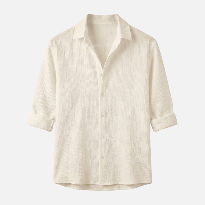 Men's Breathable Linen Button-Down Shirt - Summer Casual Style