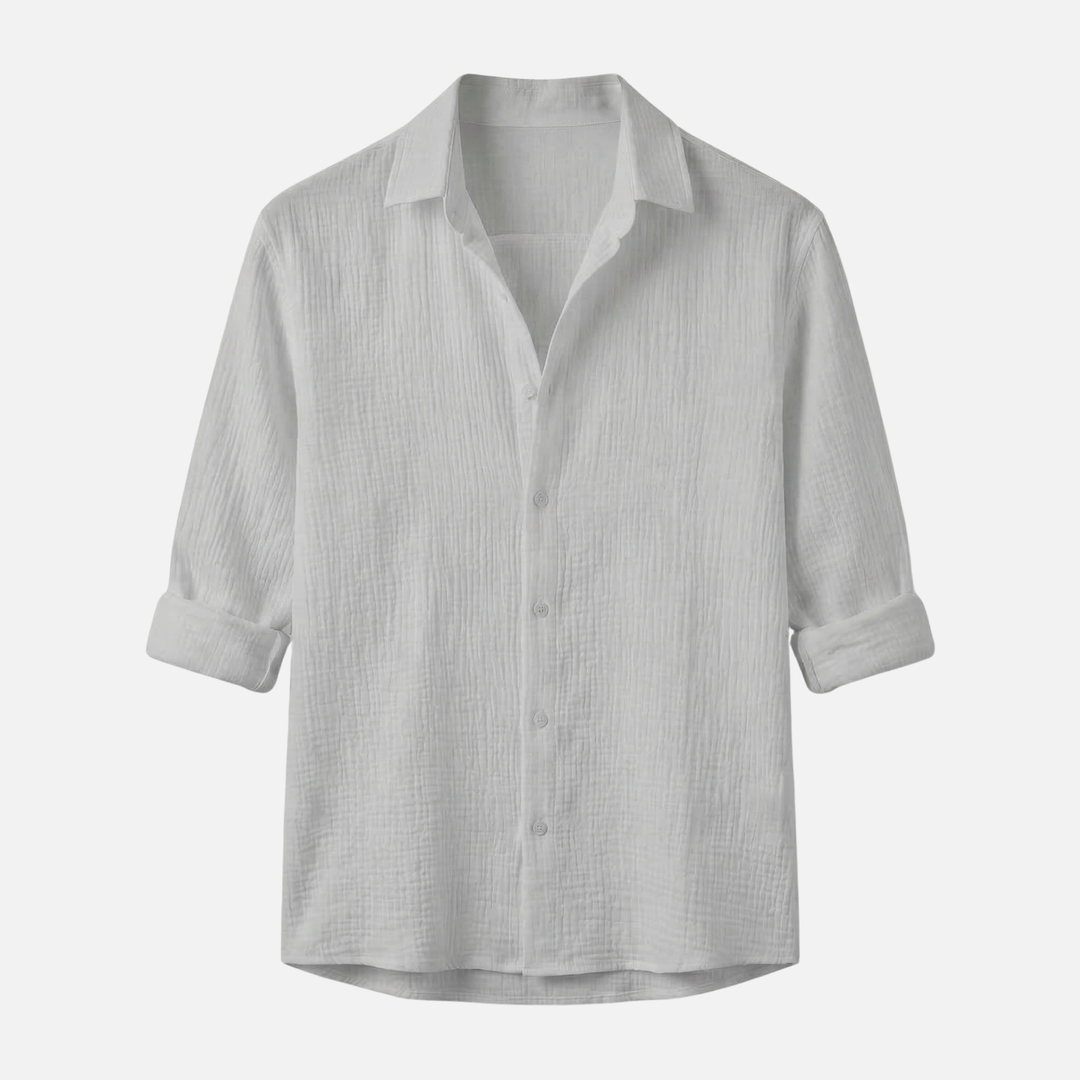 Men's Breathable Linen Button-Down Shirt - Summer Casual Style