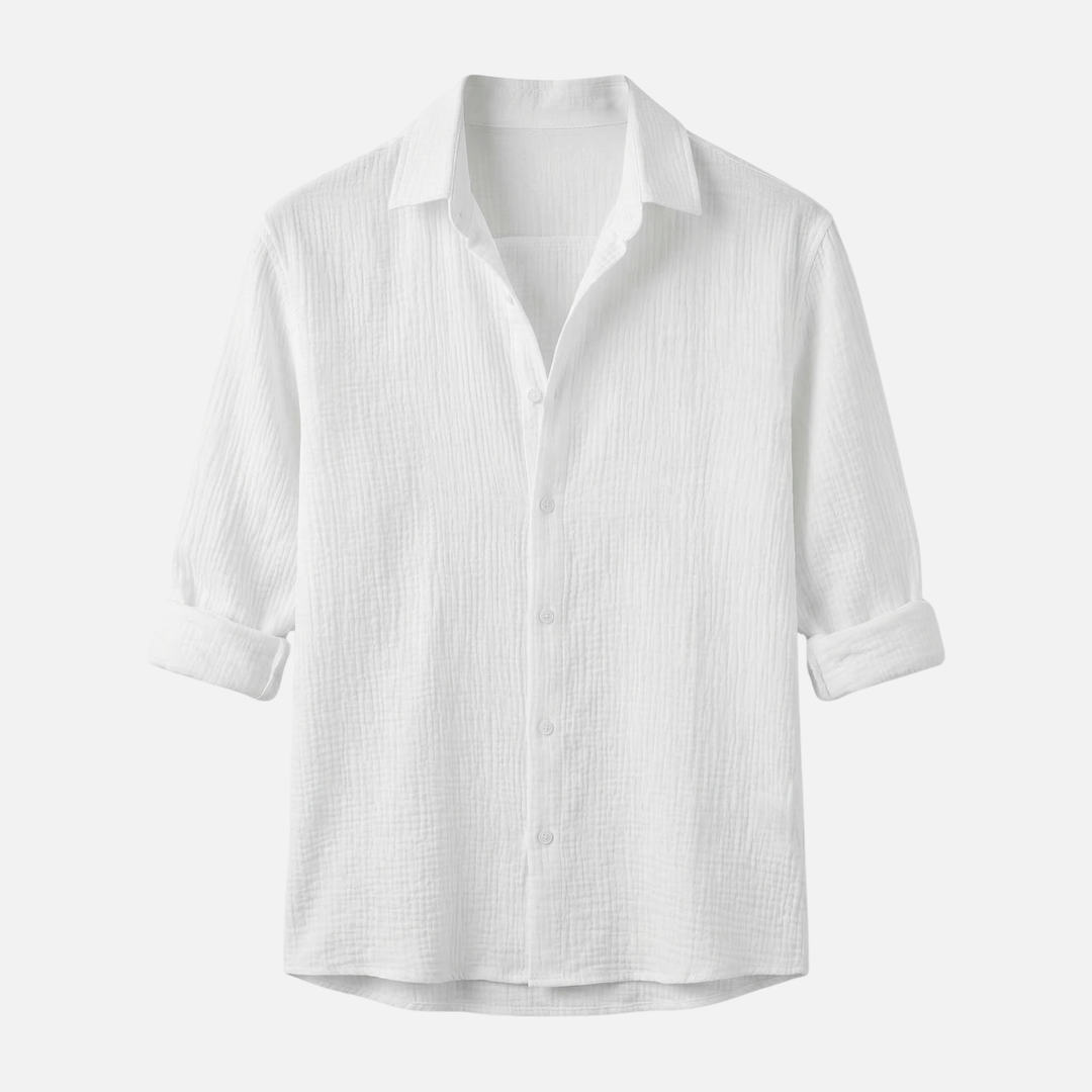 Men's Breathable Linen Button-Down Shirt - Summer Casual Style