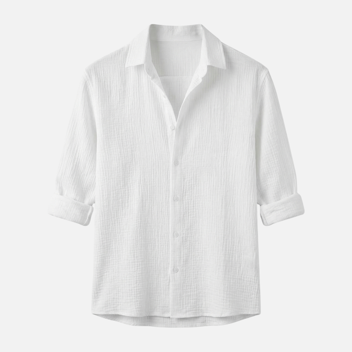 Men's Breathable Linen Button-Down Shirt - Summer Casual Style