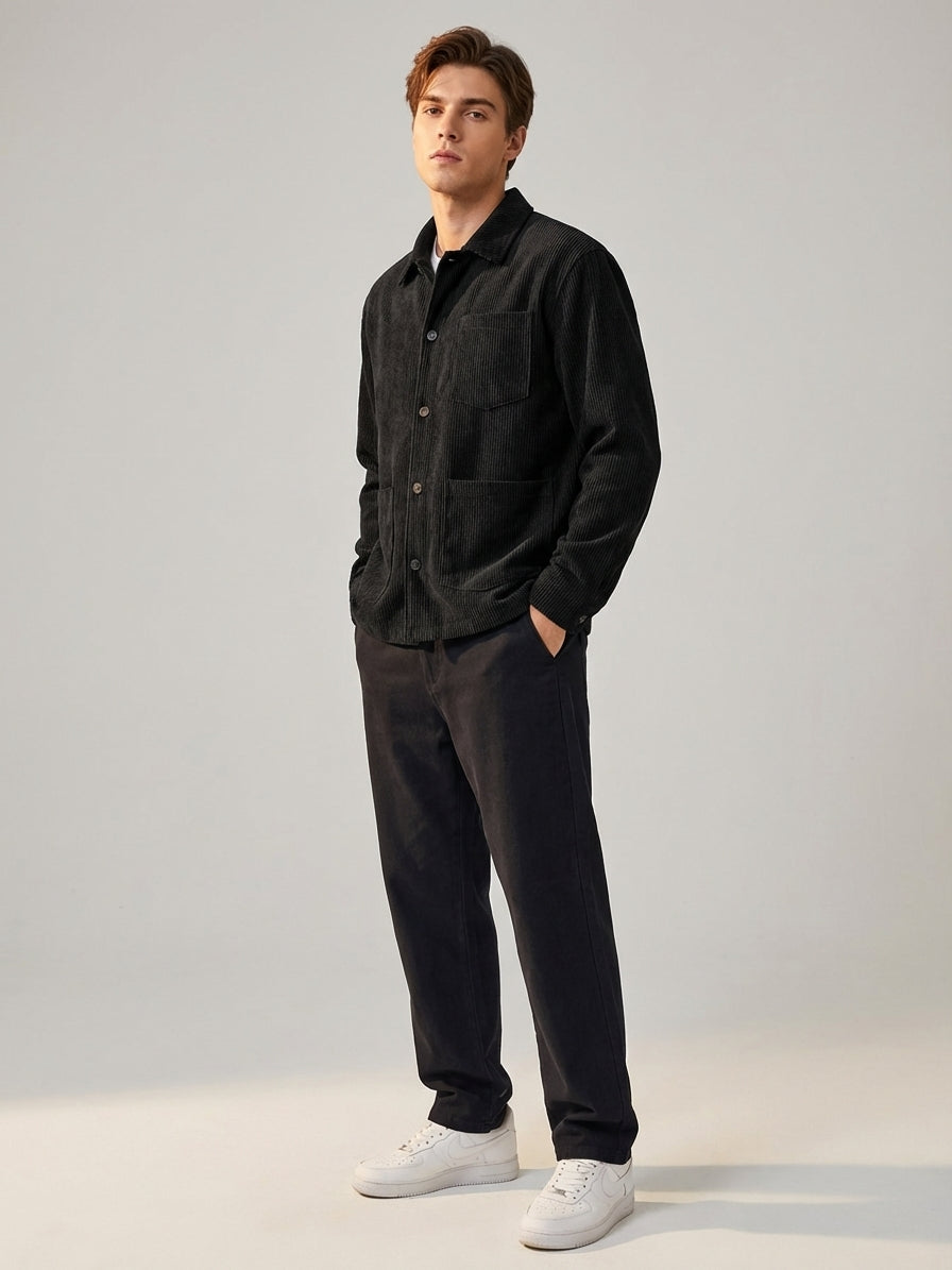 Men's Brown Corduroy Cargo Shorts