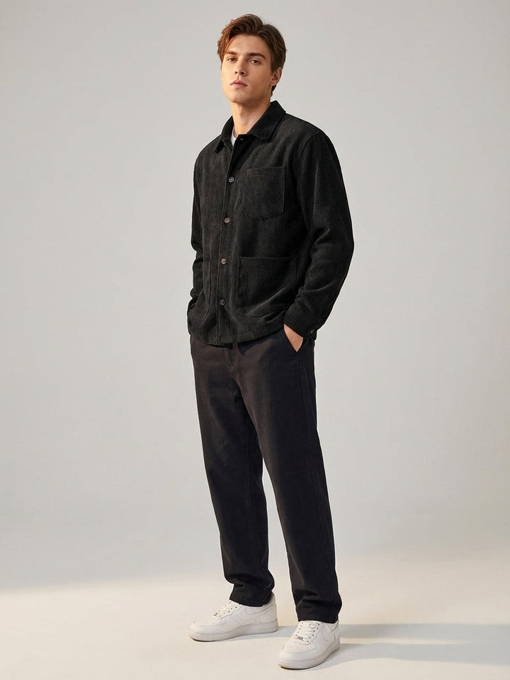 Men's Brown Corduroy Cargo Shorts