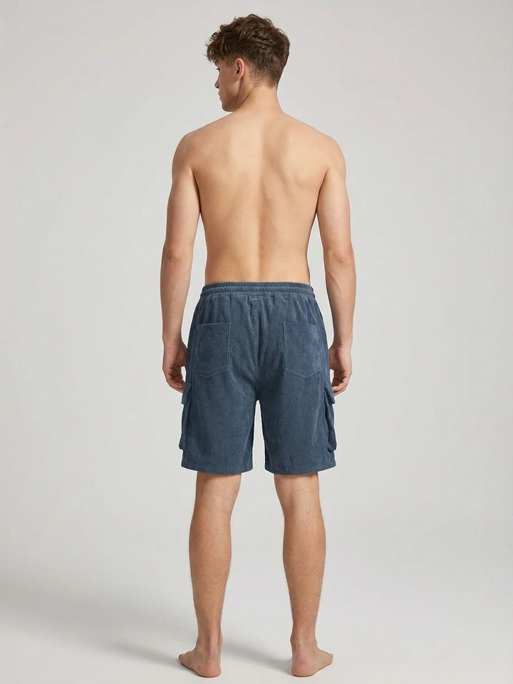 Men's Brown Corduroy Cargo Shorts
