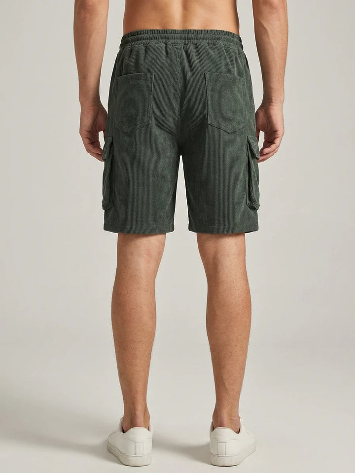 Men's Brown Corduroy Cargo Shorts