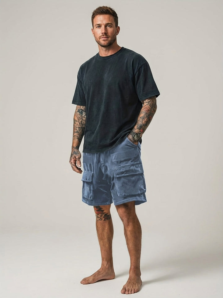 Men's Brown Corduroy Cargo Shorts