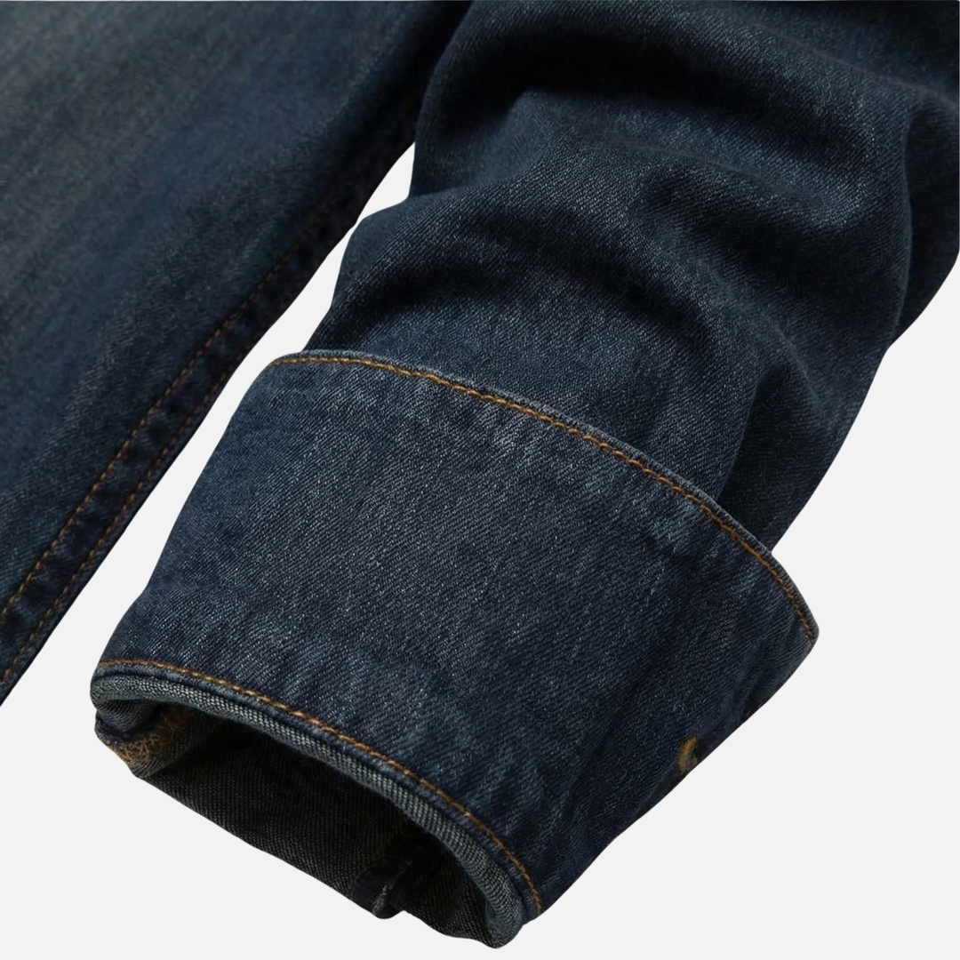 Men's Button-Up Denim Long Sleeve Shirt with Chest Pockets
