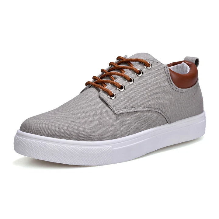 Men's Canvas and Leather Sneakers - Relaxed Fit Orthopedic