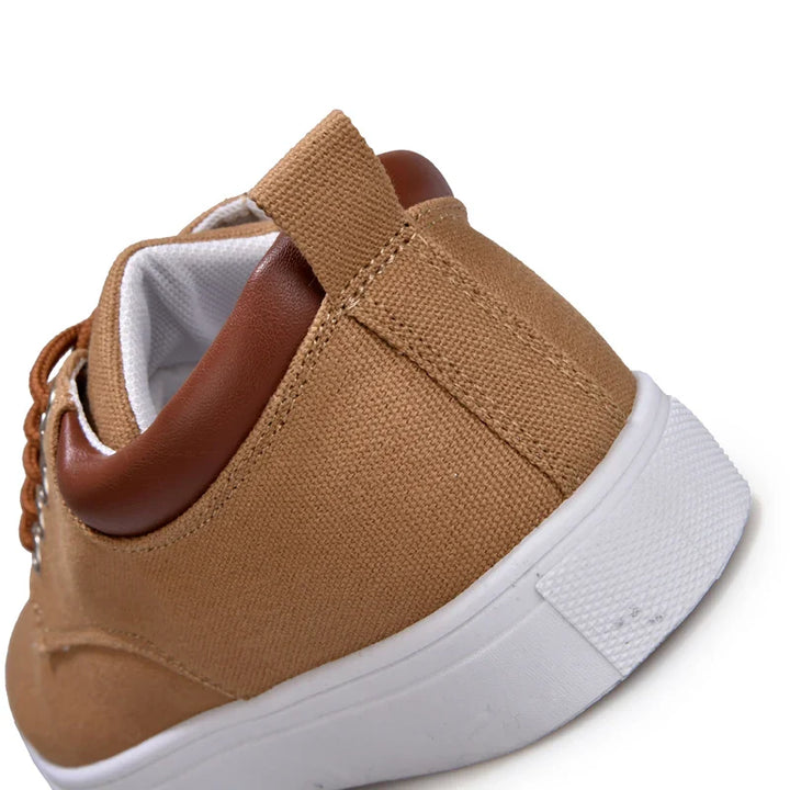 Men's Canvas and Leather Sneakers - Relaxed Fit Orthopedic