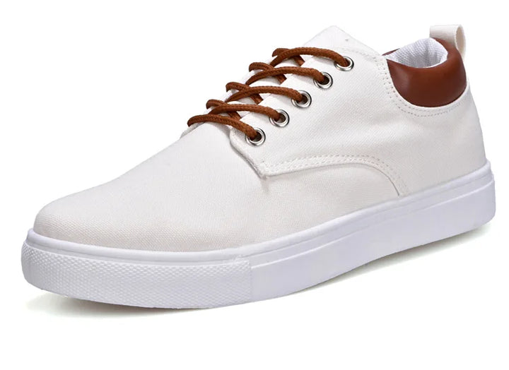 Men's Canvas and Leather Sneakers - Relaxed Fit Orthopedic