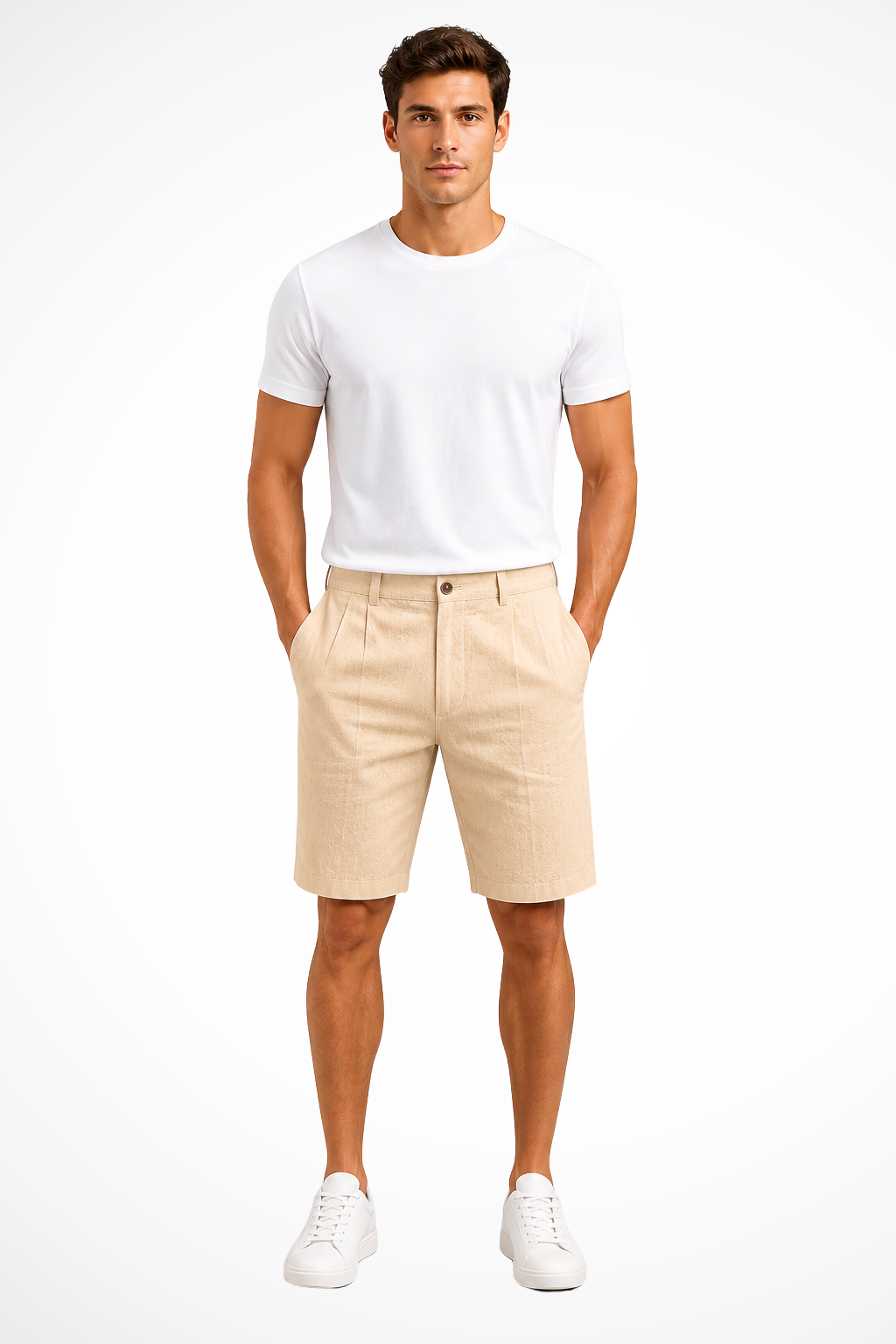 Men's Casual Chino Shorts - Comfortable with Button Waist and Pockets