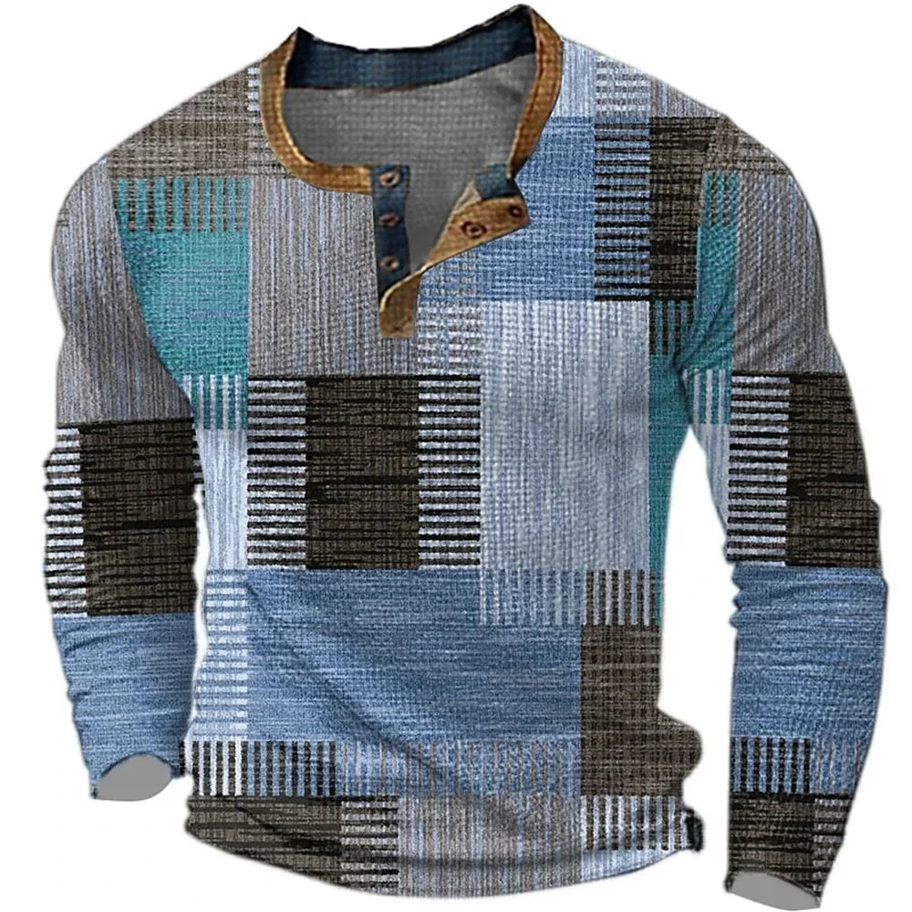 Men's Casual Colorful Cotton Long Sleeve T-Shirt