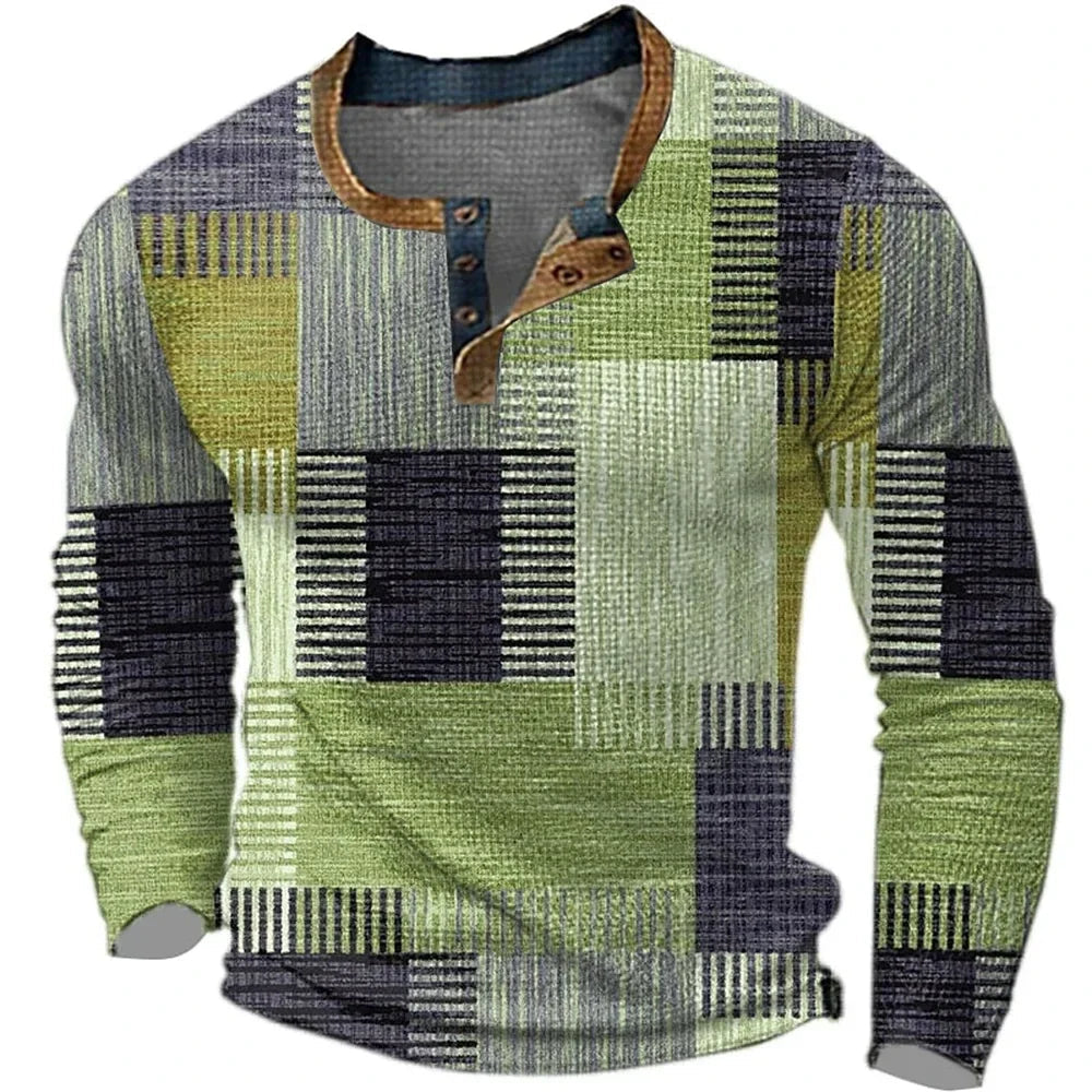Men's Casual Colorful Cotton Long Sleeve T-Shirt