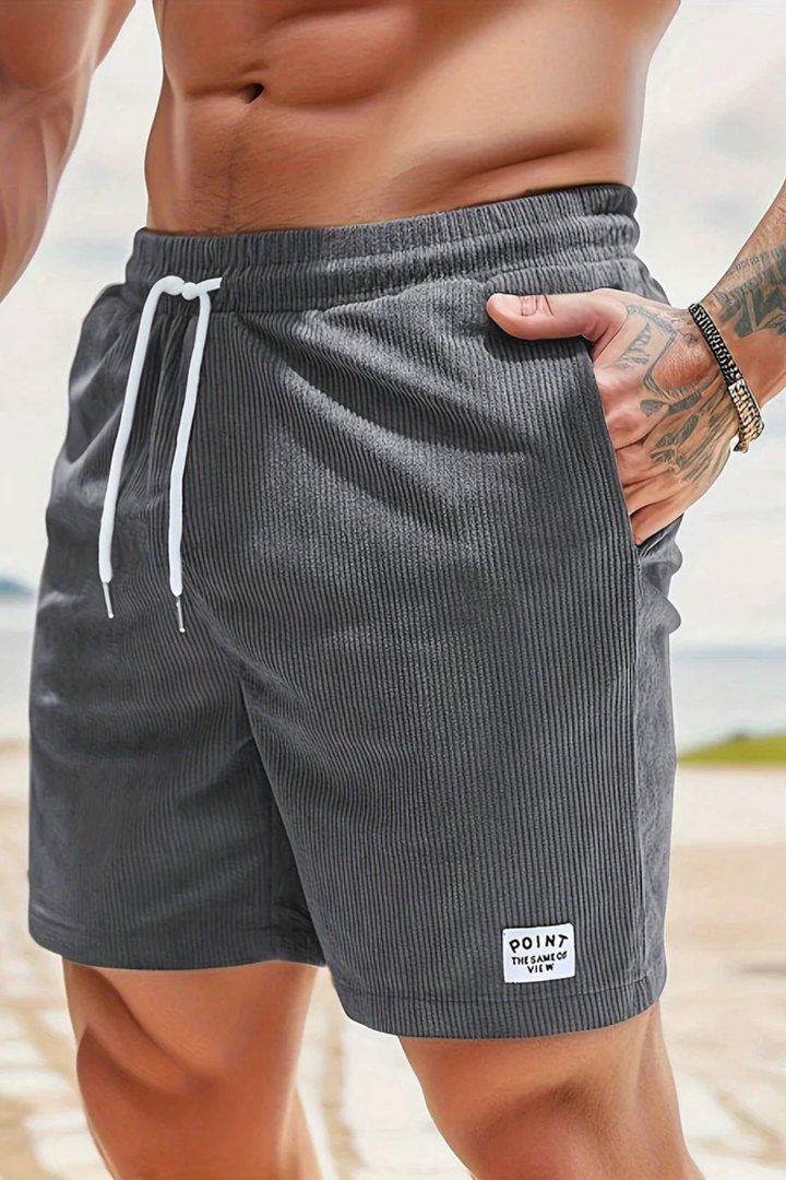 Men's Casual Corduroy Shorts - Relaxed Fit with Drawstring Waist