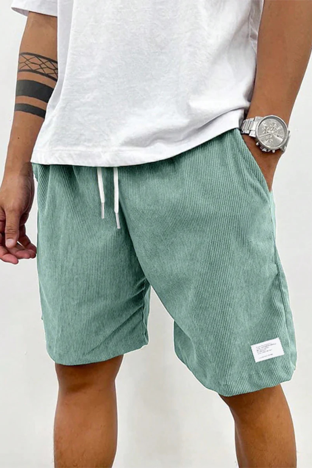 Men's Casual Corduroy Shorts - Relaxed Fit with Drawstring Waist