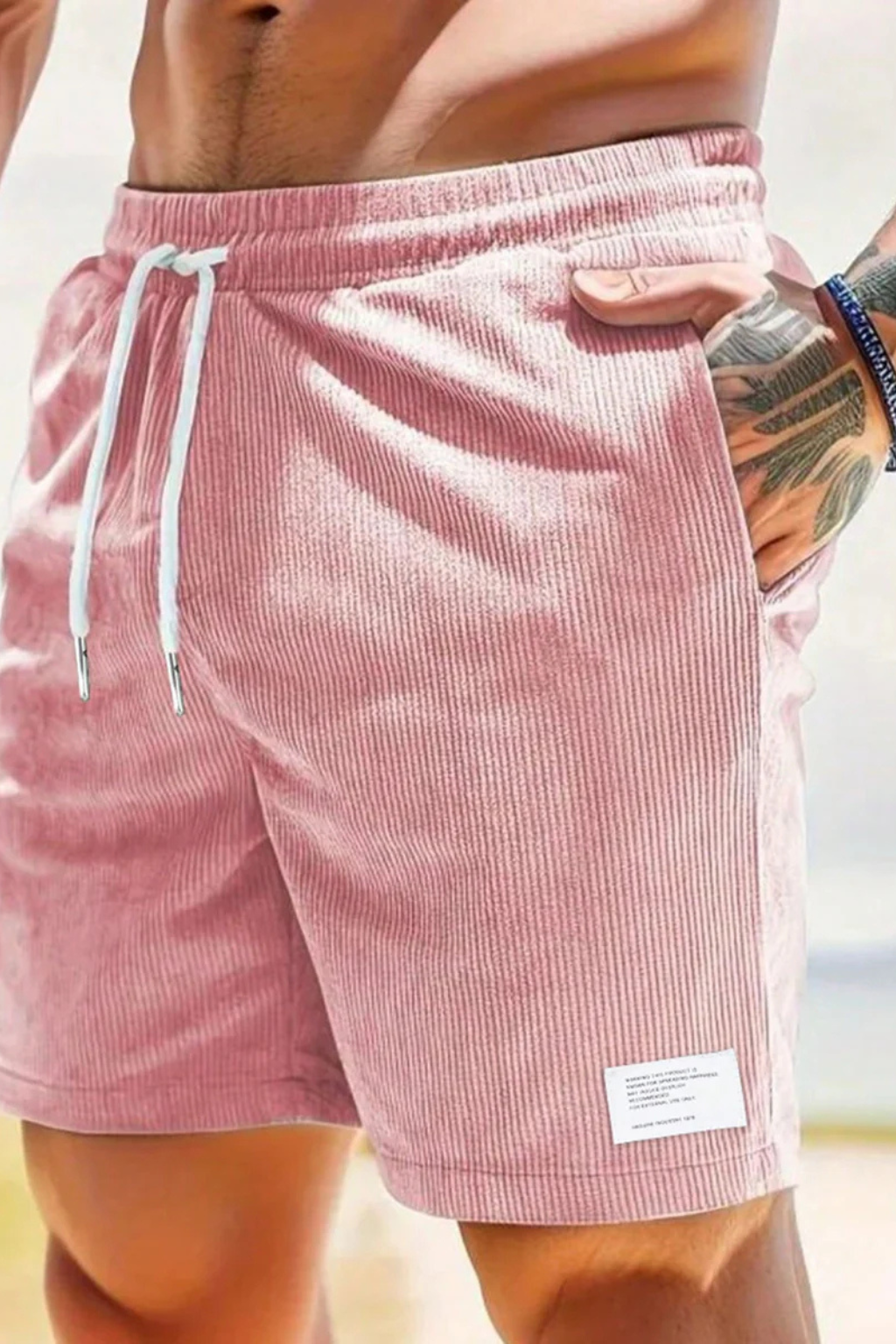 Men's Casual Corduroy Shorts - Relaxed Fit with Drawstring Waist
