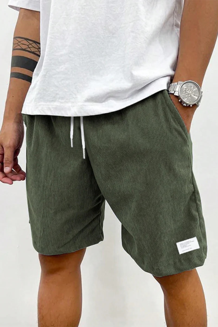 Men's Casual Corduroy Shorts - Relaxed Fit with Drawstring Waist