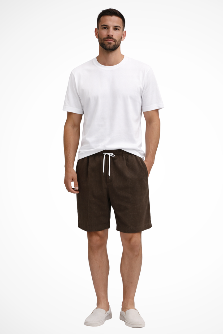 Men's Casual Corduroy Shorts - Relaxed Fit with Drawstring Waist