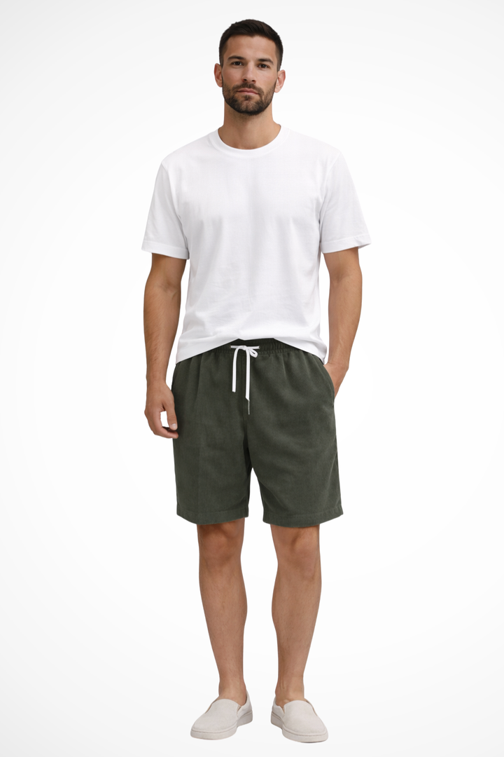Men's Casual Corduroy Shorts - Relaxed Fit with Drawstring Waist