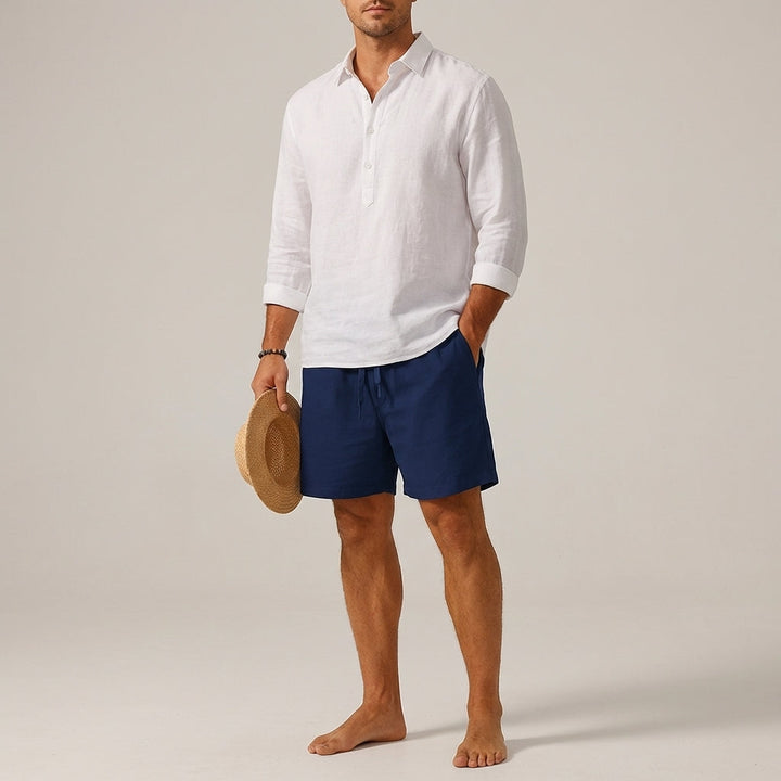 Men's Casual Cotton-Linen Blend Shorts