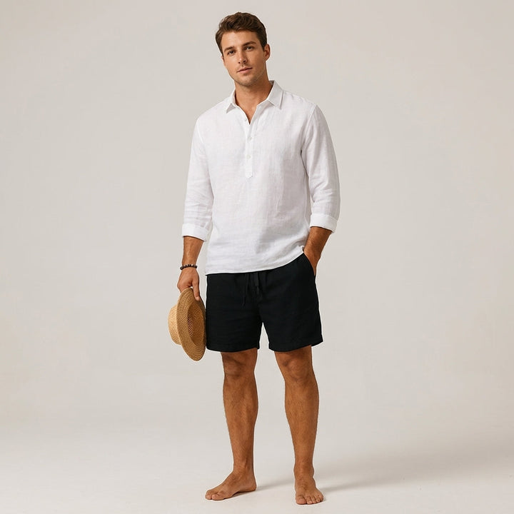 Men's Casual Cotton-Linen Blend Shorts