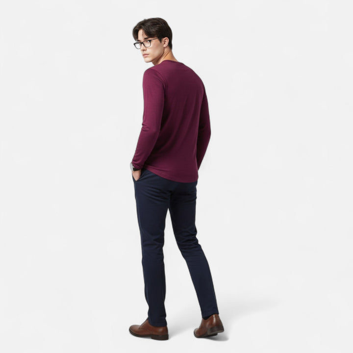 Men's Casual Cotton Long Sleeve T-Shirt - Everyday Comfort
