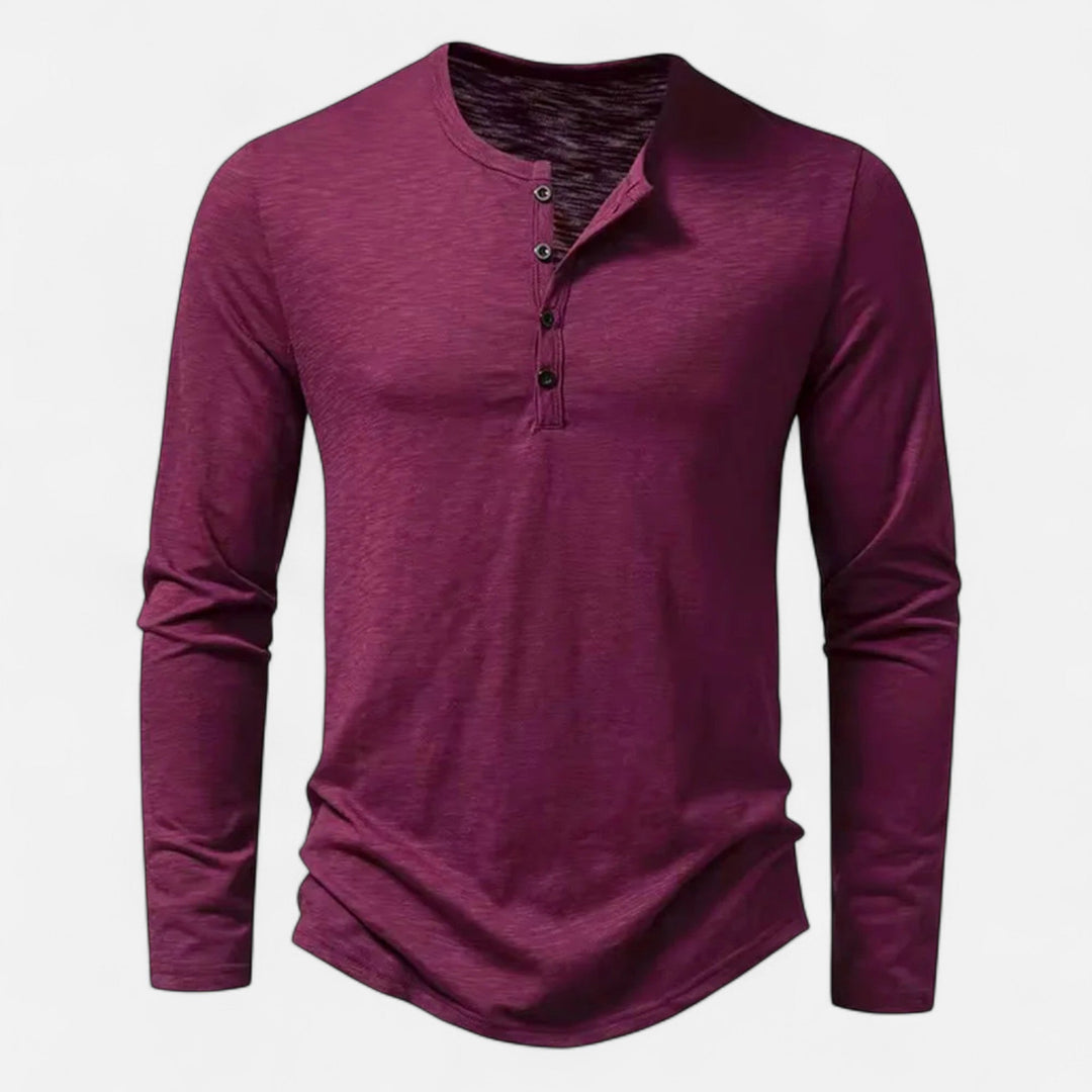 Men's Casual Cotton Long Sleeve T-Shirt - Everyday Comfort