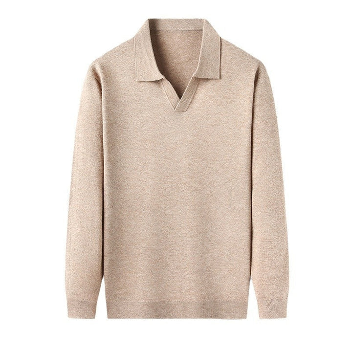 Men's Casual Knit Long Sleeve Polo Shirt - Everyday Wear