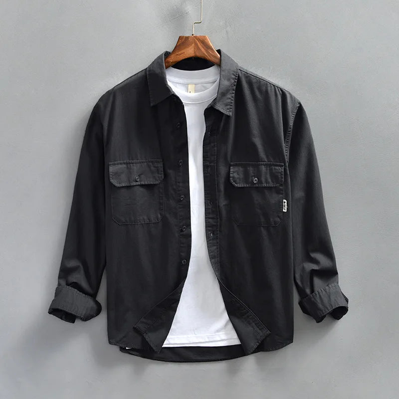 Men's Casual Long Sleeve Button-Up Shirt