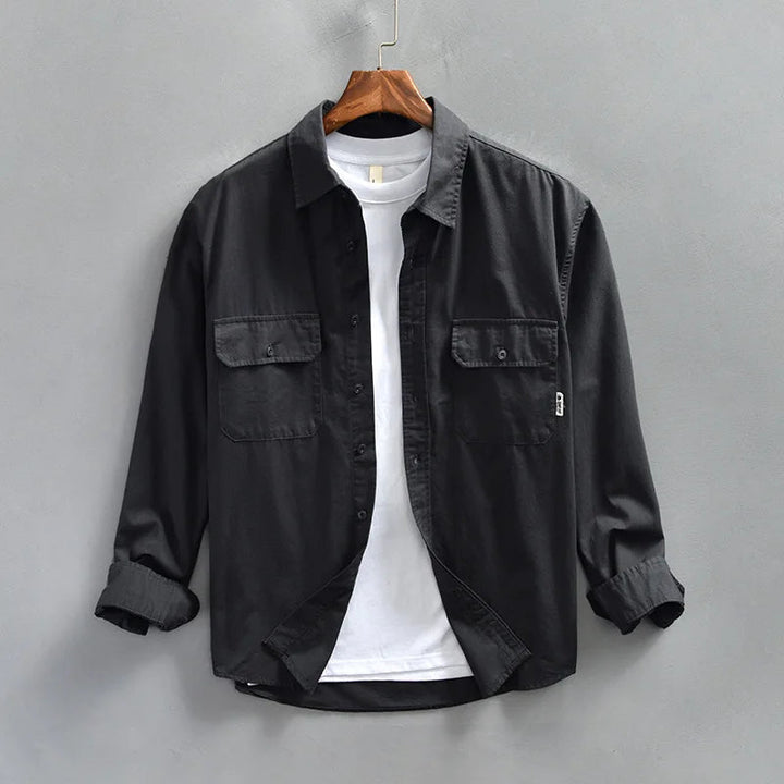 Men's Casual Long Sleeve Button-Up Shirt