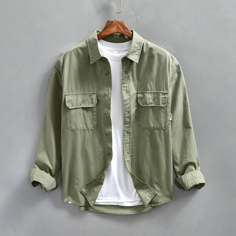 Men's Casual Long Sleeve Button-Up Shirt