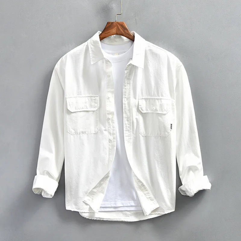 Men's Casual Long Sleeve Button-Up Shirt