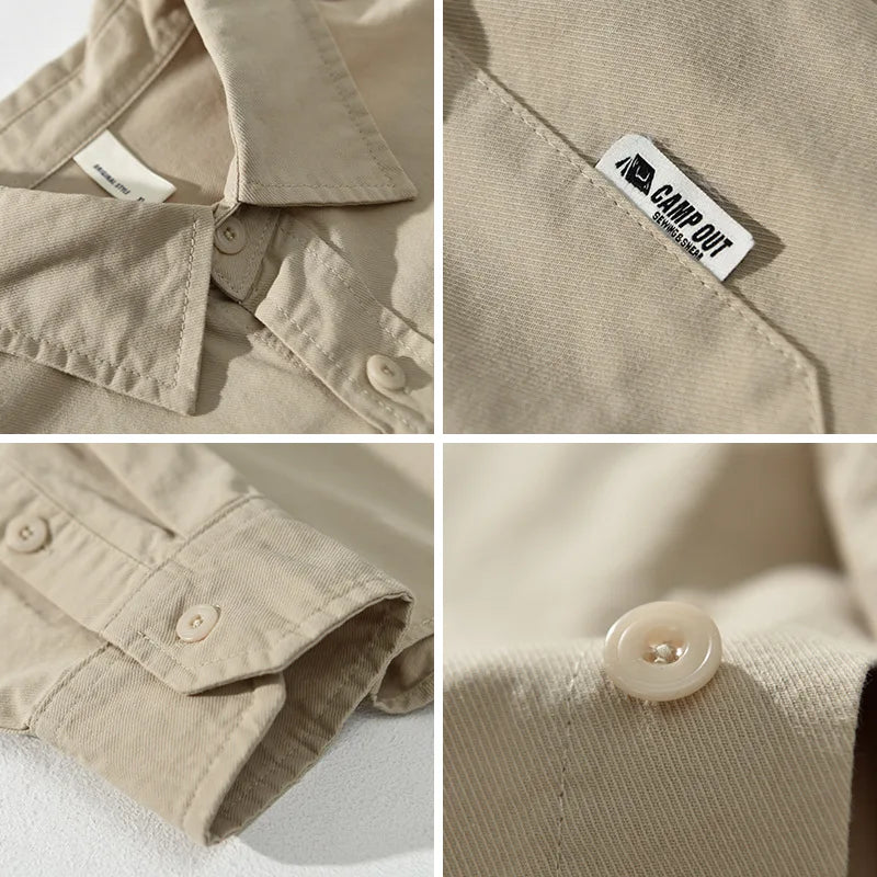 Men's Casual Long Sleeve Button-Up Shirt