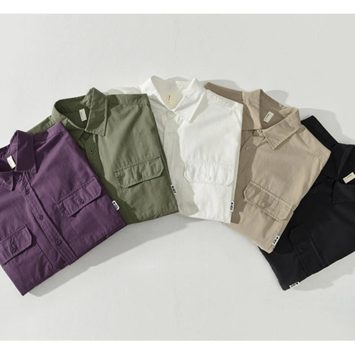 Men's Casual Long Sleeve Button-Up Shirt