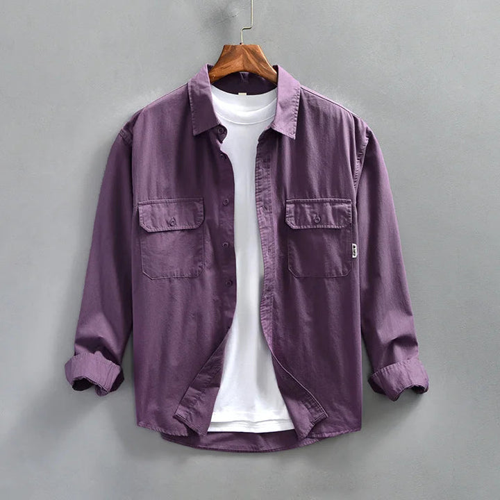 Men's Casual Long Sleeve Button-Up Shirt