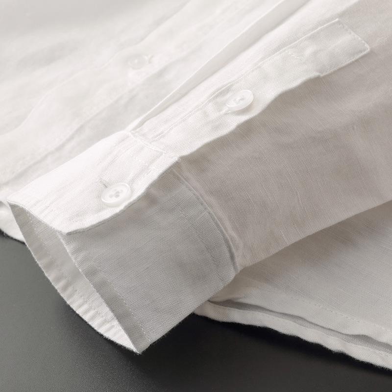 Men's Casual Long Sleeve Hooded Linen Shirt