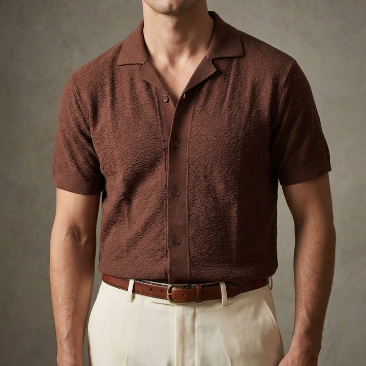 Men's Casual Soft Knit Polo Shirt - Summer Relaxed Fit