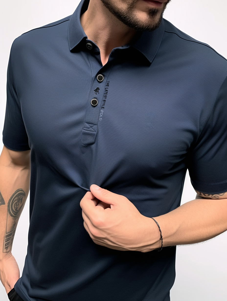 Men's Casual Stretch Cotton Polo T-Shirt - Wrinkle-Free Comfort