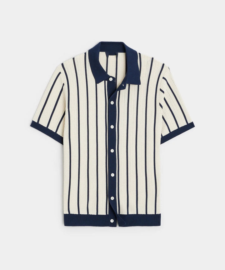 Men's Casual Striped Cotton Polo Shirt - Summer Everyday Wear