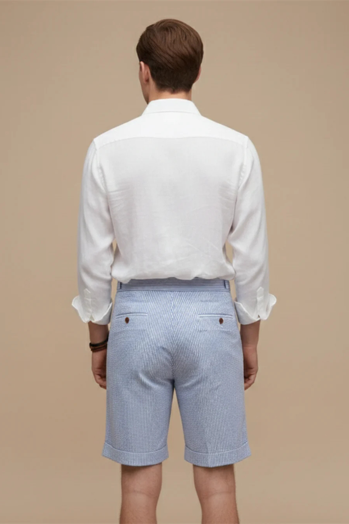 Men's Casual Striped Seersucker Chino Shorts - Summer Style